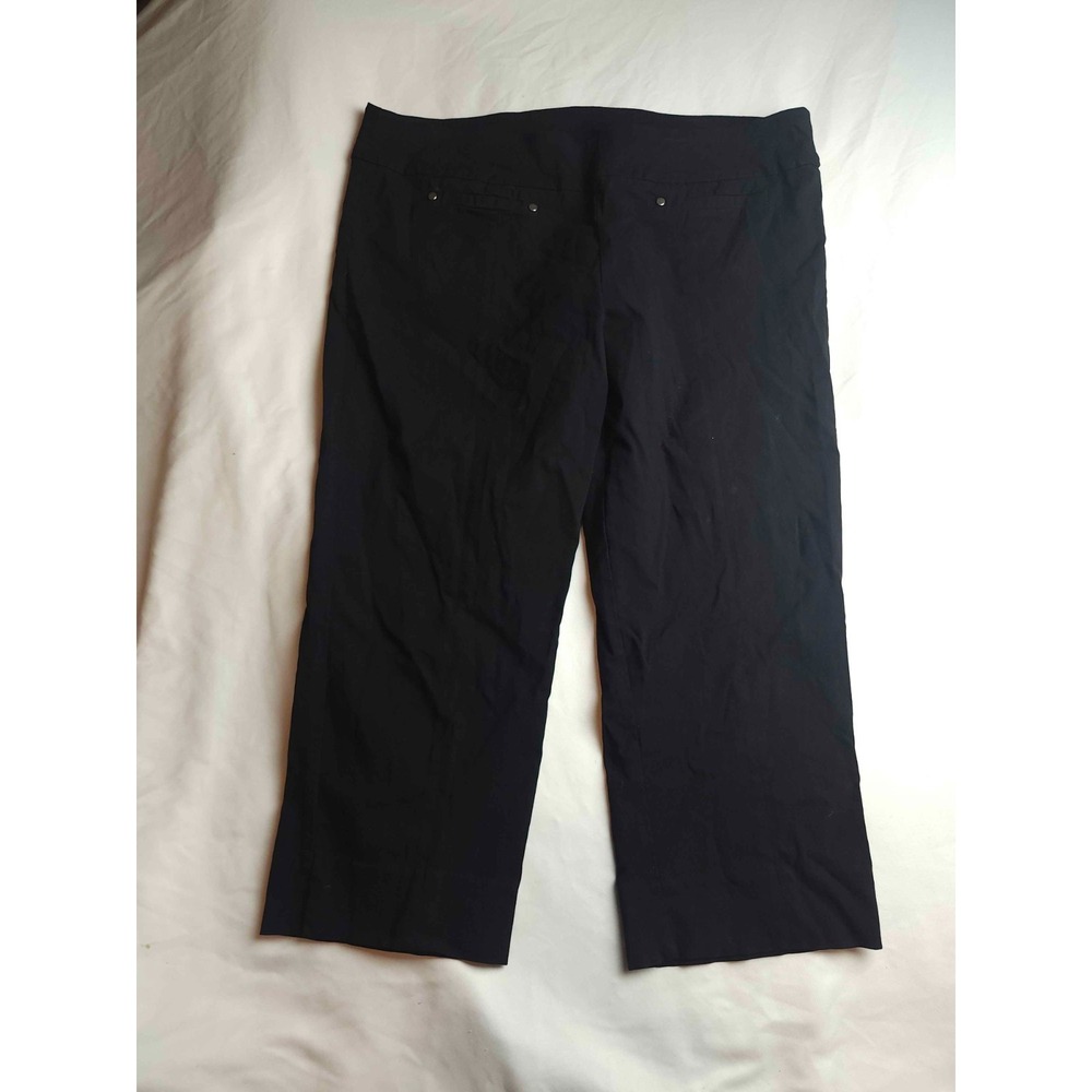 New Directions Pants Womens‎ Size 14 Black Capri Cropped Straight Flat Front